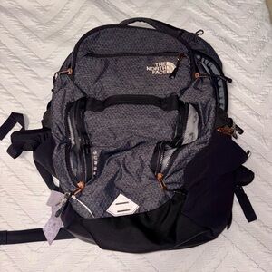 The North Face camping, laptop pocket, Gray and Black Surge Backpack, NWOT